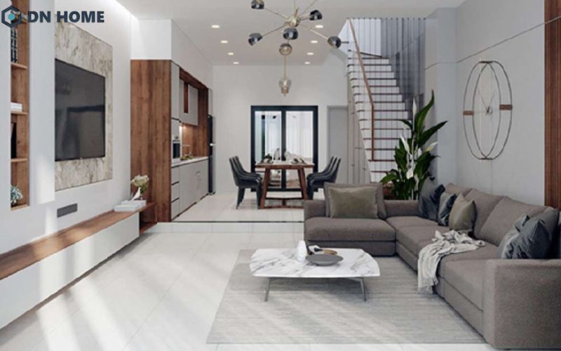 dựa vào quy mô thực tế của ngôi nhà để lựa chọn diện tích phòng khách hợp lý