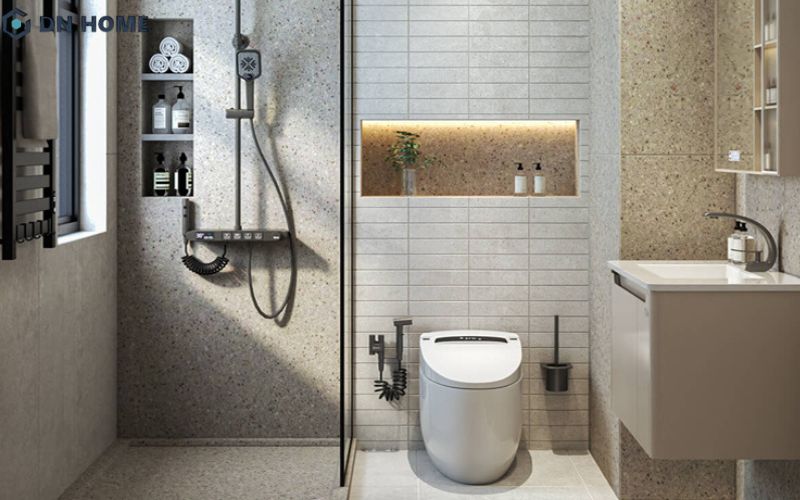 Sử dụng nội thất tích hợp nhiều công năng là cần thiết trong không gian nhà vệ sinh nhỏ