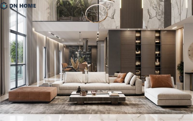 Nên sử dụng vật liệu cao cấp đối với phòng khách diện tích 46m2