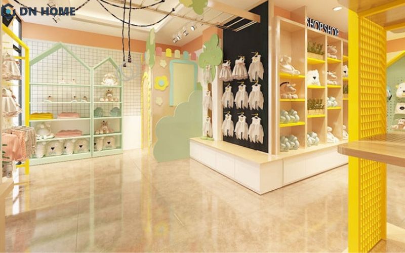 Cửa hàng thời trang quần áo phong cách sang trọng chủ yếu sử dụng chất liệu cao cấp