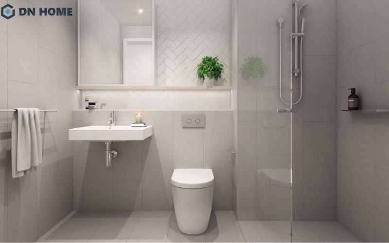 Nhà vệ sinh 4m2 thiết kế theo phong cách tối giản giúp tối ưu không gian hiệu quả