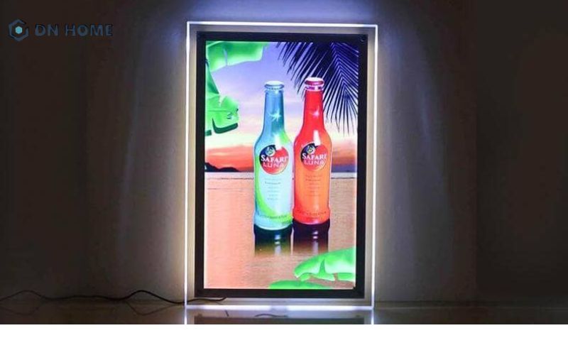 Mẫu hộp đèn led siêu mỏng nắp hít cho đại lý đồ uống