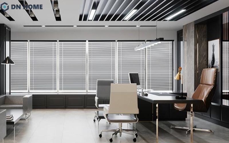 Phòng giám đốc phong cách hiện đại mang lại cảm giác tối giản và năng động