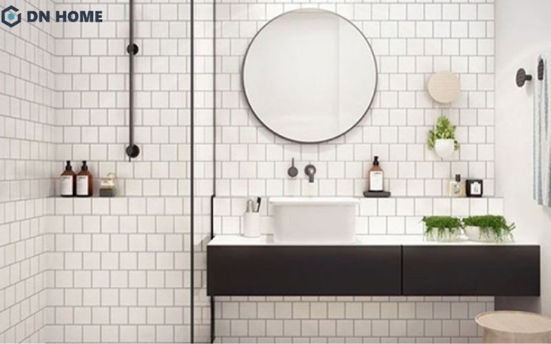 Nên ưu tiên sử dụng chậu rửa treo tường trong không gian nhà vệ sinh nhỏ 4m2