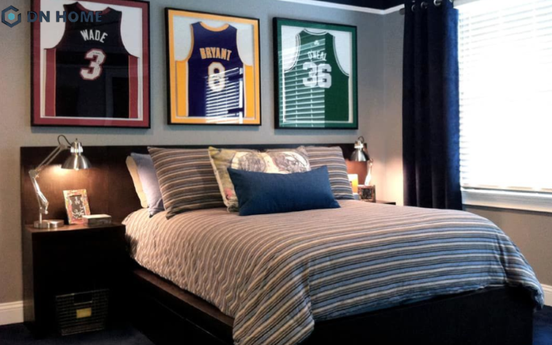 Gam màu khỏe khoắn tạo điểm nhấn cho phòng ngủ con trai lớn
