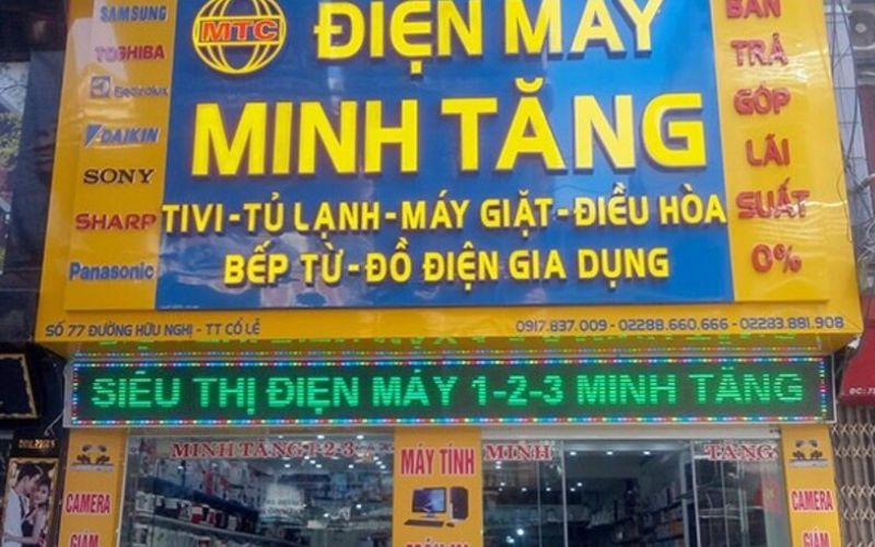 Mẫu bảng hiệu cho cửa hàng điện lạnh quy mô lớn