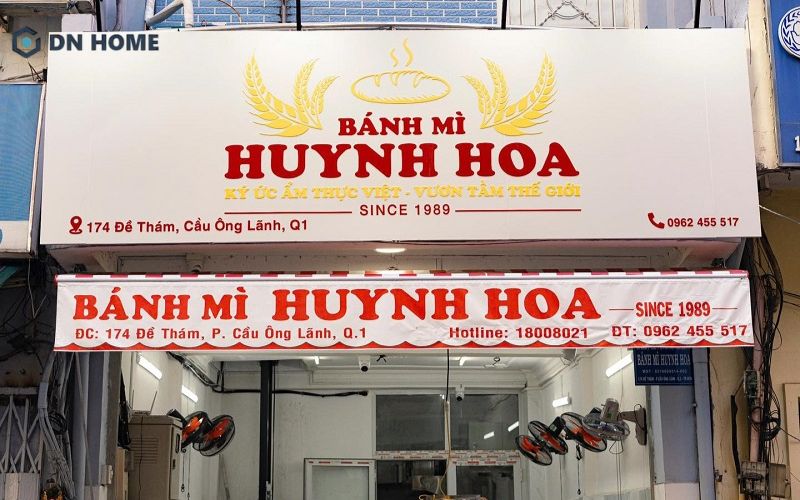 Bảng hiệu bánh mì với thiết kế đẹp mắt, mang lại cảm giác sạch sẽ, an toàn và chuyên nghiệp