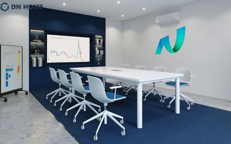 Không gian phòng họp bố trí khoa học, đầy đủ các thiết bị cơ bản