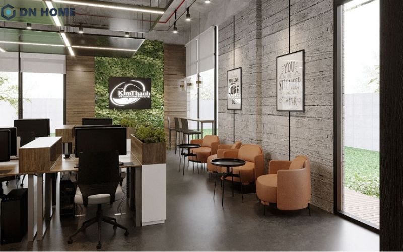 Thiết kế bàn sofa nhỏ cùng quầy bar đứng tạo góc nghỉ ngơi mini