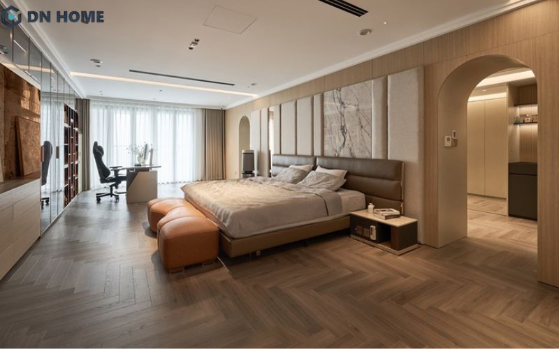 Đối với phòng ngủ master, diện tích tối thiểu cần đạt chuẩn 20m2 để đảm bảo rộng rãi và thoải mái bố trí nội thất