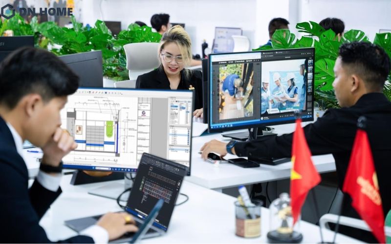 Đội ngũ chuyên gia Nội Thất Điểm Nhấn tư vấn chọn kích thước tủ giày phù hợp cho khách hàng.