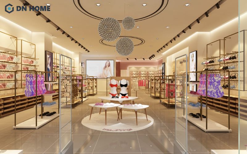 Cần đảm bảo bố trí không gian bên trong cửa hàng đồ lót thoáng đãng, rộng rãi