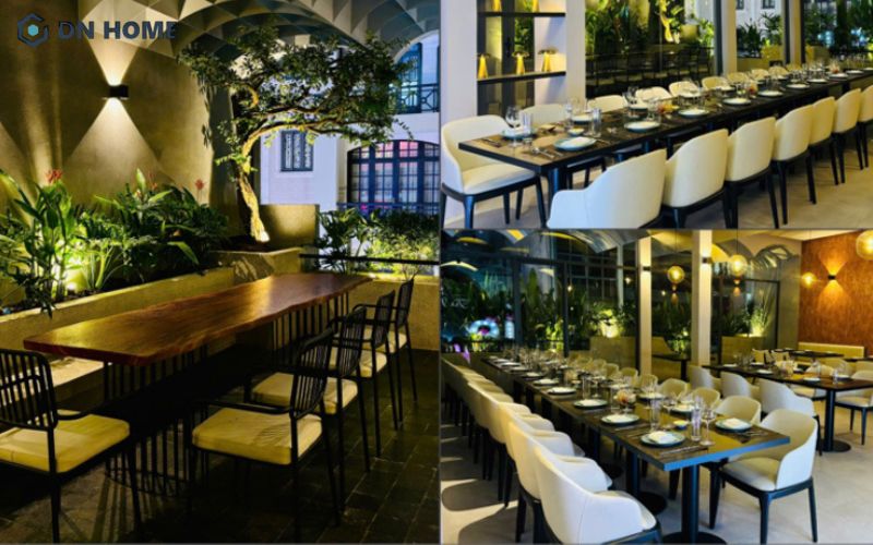 Chất liệu gỗ được sử dụng chủ đạo trong không gian nội thất quán ăn 48 Bistro