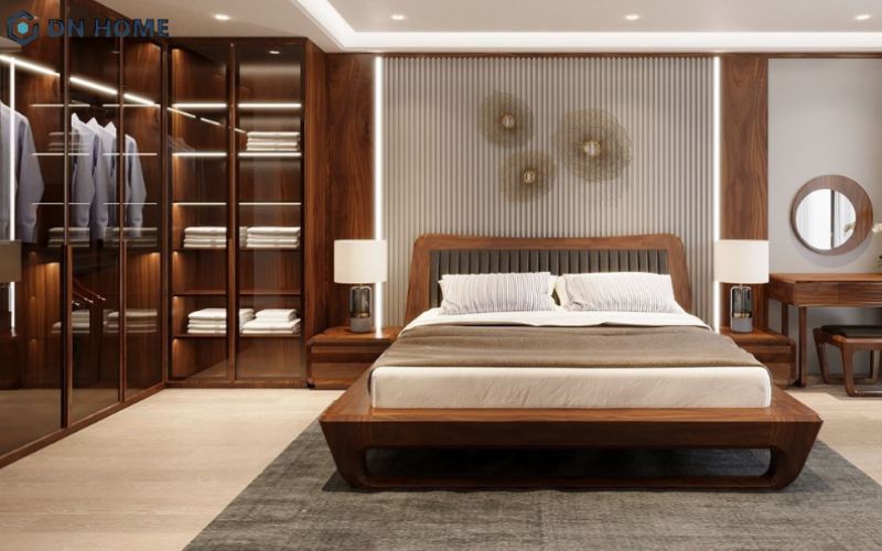 Phòng ngủ diện tích 15m2 được bố trí nội thất cân đối giúp tối ưu công năng sử dụng