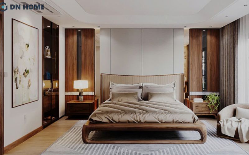 Việc đo đạc kích thước và chọn màu sắc phù hợp giúp phòng ngủ cân đối và dễ chịu