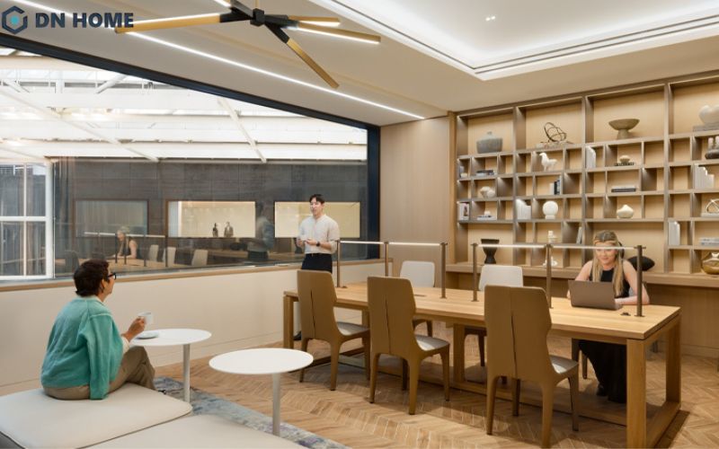 Chất liệu gỗ có khả năng tiêu âm tốt, giúp tạo nên không gian làm việc tập trung
