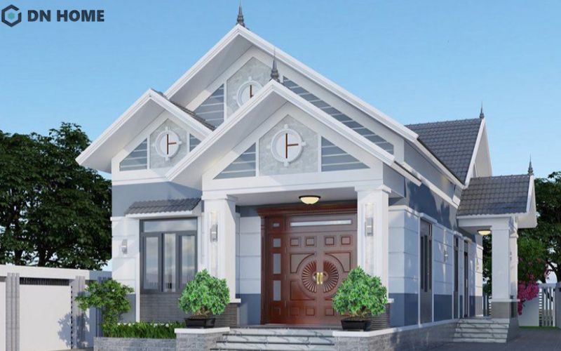 Mẫu nhà cấp 4 mái Thái mang lại vẻ đẹp sang trọng và thông thoáng