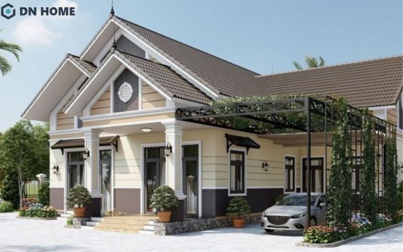 Ngôi nhà cấp 4 sân vườn tạo nên không gian sống gần gũi với thiên nhiên