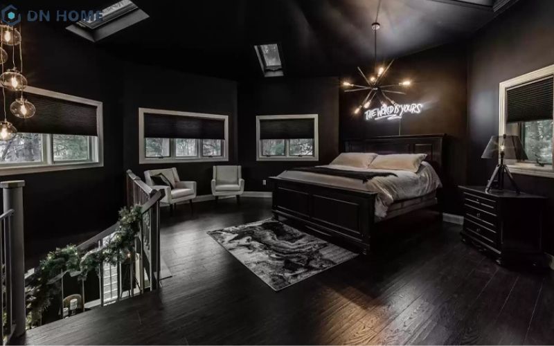 Ứng dụng quy tắc phối màu 60-30-10 trong không gian nội thất Dark Design để tránh cảm giác u tối và đơn điệu