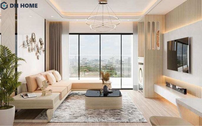 Ánh sáng tổng thể của phòng khách thường đến từ nguồn ánh sáng tự nhiên và đèn LED trần