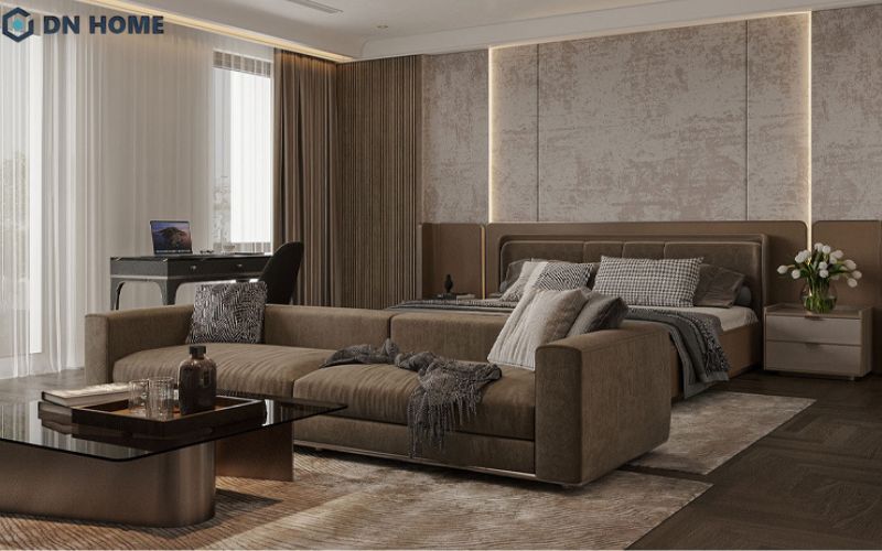 Không gian phòng ngủ cần cảm giác ấm cúng thì nhiệt độ đèn từ 27000 - 3000K là phù hợp