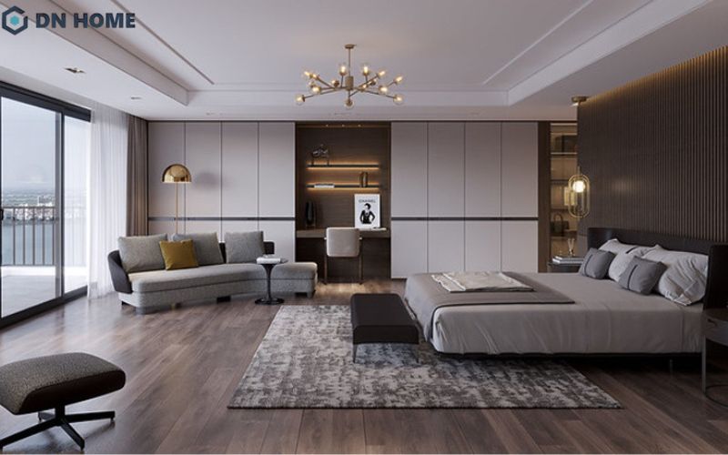 Sử dụng nội thất kích thước lớn để tránh không gian phòng ngủ lớn “nuốt chửng”