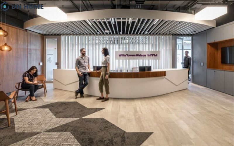 Khi thiết kế văn phòng công ty giao dịch viễn thông cần chú ý thể hiện được bản sắc thương hiệu