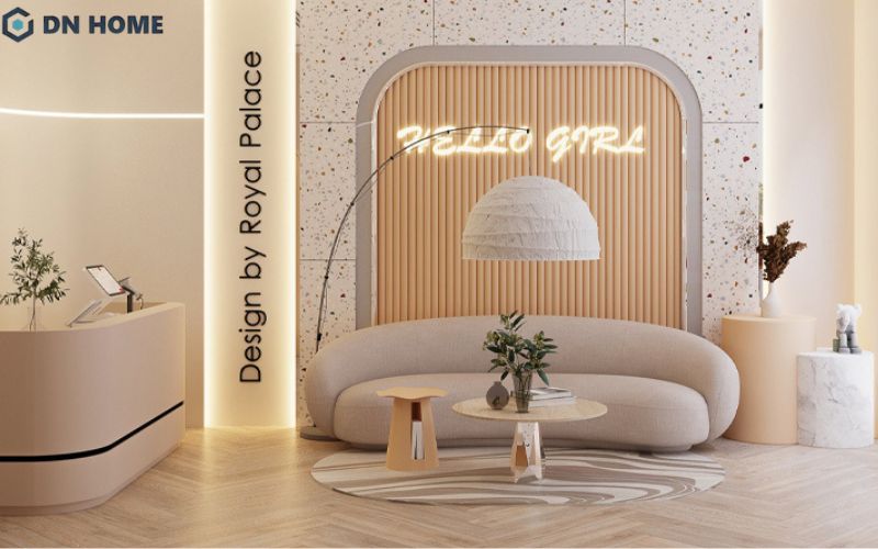 Các vật liệu tạo cảm giác sang trọng được sử dụng thiết kế không gian spa cao cấp