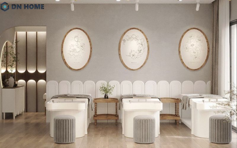 Bố trí hệ thống đèn ấn tượng là điểm nhấn đắt giá trong không gian spa cao cấp