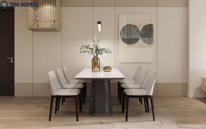 Mẫu phòng ăn studio thiết kế đơn giản nhưng không kém phần nổi bật
