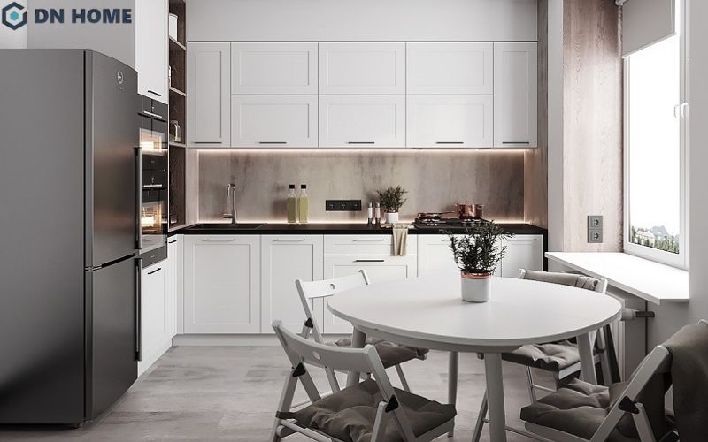 Mẫu phòng ăn kết hợp bếp cho căn hộ studio có diện tích khiêm tốn