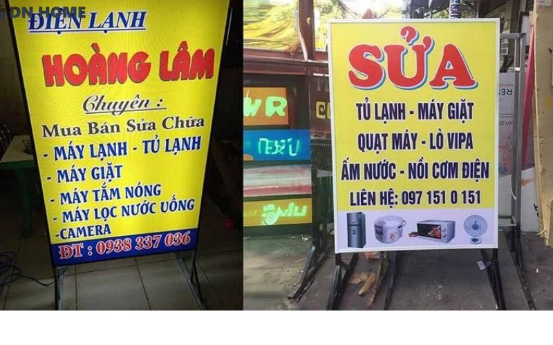 Màu sắc bảng hiệu ưu tiên các gam mát mẻ