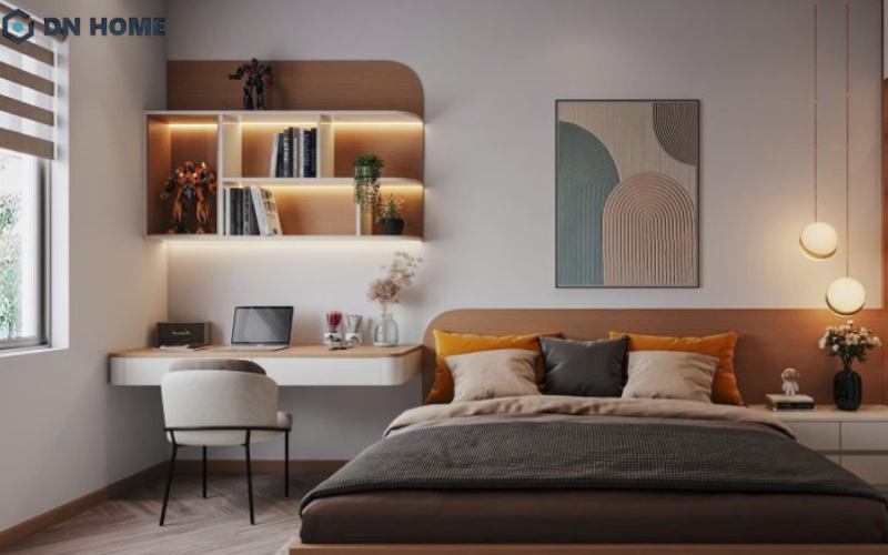 Thiết kế phòng ngủ con trai lớn tối giản, dễ ứng dụng