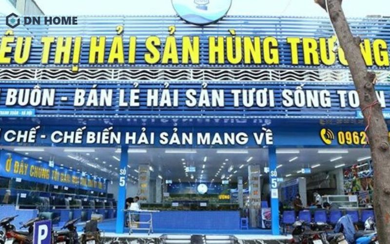 Bảng hiệu siêu thị hải sản ấn tượng, độc đáo với các chi tiết tạo sóng
