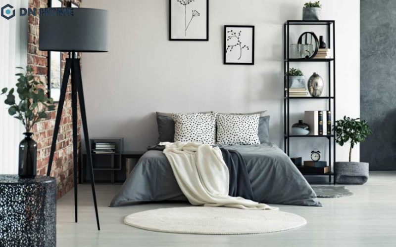 Không gian phòng ngủ của con trai lớn sử dụng nội thất tối giản, giúp tối ưu diện tích và công năng