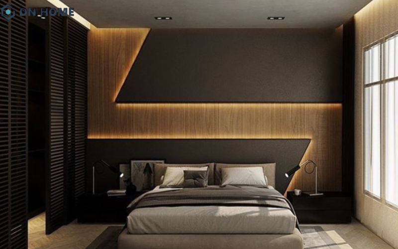 Bố trí nội thất phòng ngủ gọn gàng, tiện nghi, mang đến sự hài hoà cho tổng thể không gian