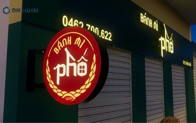 Biển vẫy bánh mì kết hợp đèn LED nổi bật