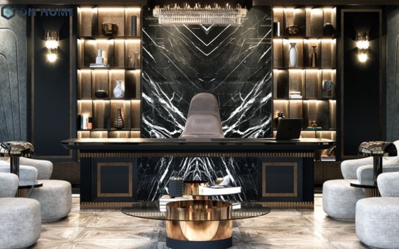 Không gian làm việc tân cổ điển tạo nên vẻ đẹp sang trọng và đẳng cấp