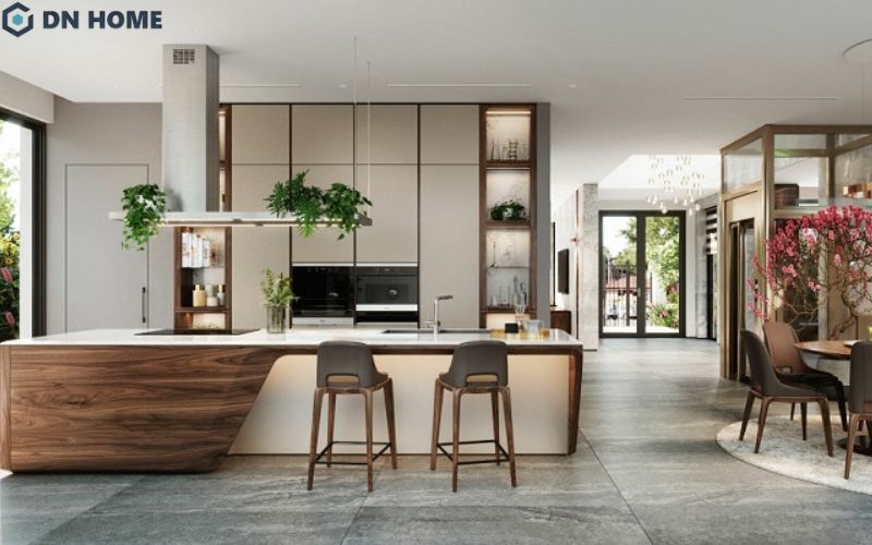 Thiết kế bếp phong cách Wellness Office hướng đến việc tạo ra không gian sinh hoạt và làm việc cân bằng ngay trong căn hộ