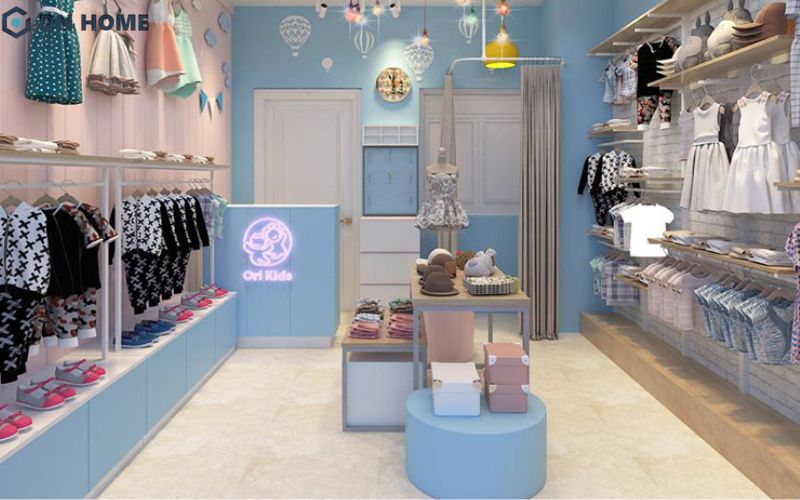 Cần tối ưu cửa hàng thời trang trẻ em nhỏ để tạo lối di chuyển thoáng đãng