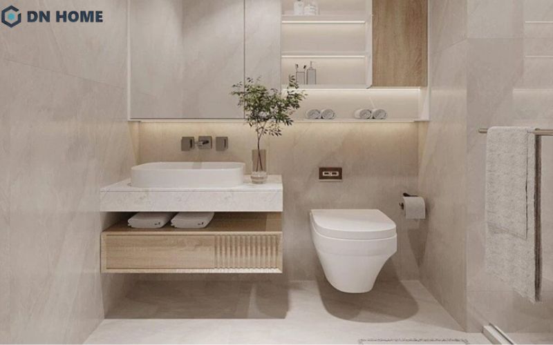 Nên ưu tiên lựa chọn thiết bị vệ sinh nhỏ gọn và tận dụng không gian đứng cho phòng vệ sinh nhỏ