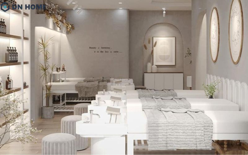 Việc sắp xếp và bố trí giường spa khoa học giúp tối ưu diện tích spa tại nhà nhỏ hiệu quả