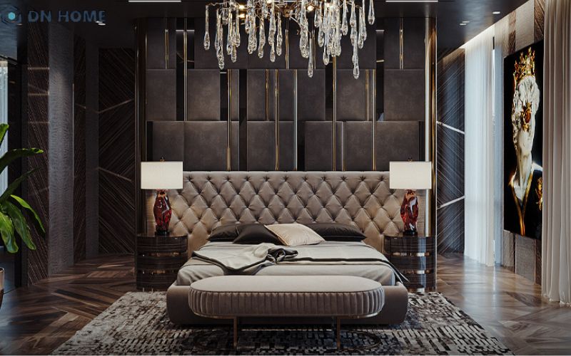 Phía trên giường ngủ không nên treo các đồ vật trang trí để tránh tạo cảm giác đè nén, áp lực