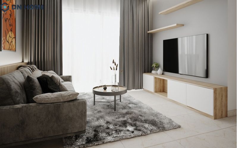 Nội thất đơn giản, tinh gọn là lựa chọn hợp lý cho phòng khách diện tích 12m2