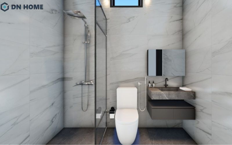 Ánh sáng tự nhiên là yếu tố quan trọng để tạo cảm giác thoáng, tránh bí bách cho nhà vệ sinh nhỏ