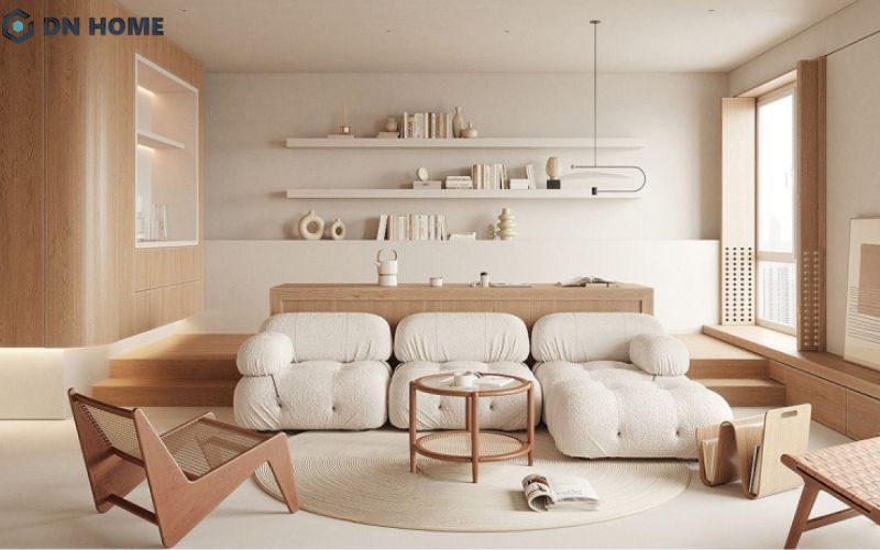 Màu nền trung tính và nhã nhặn của phong cách Japandi làm nổi bật vẻ đẹp nội thất