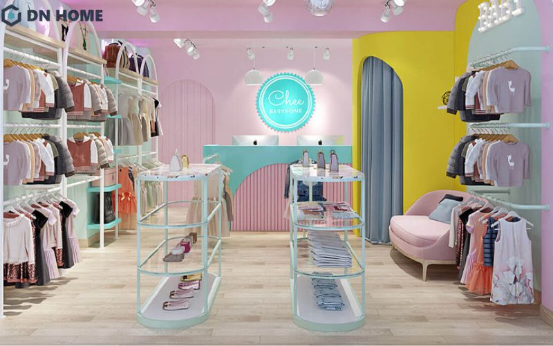 Cần phân chia bố cục nội thất cửa hàng thời trang trẻ em một cách hợp lý, khoa học