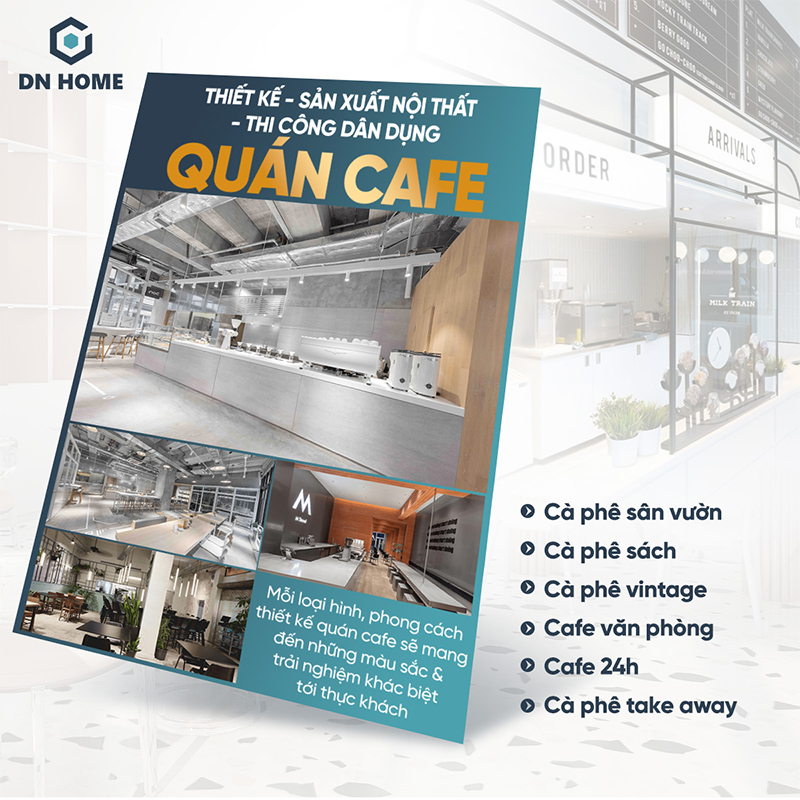 DN HOME tự hào là đơn vị thiết kế - thi công quán cafe trọn gói uy tín, chất lượng
