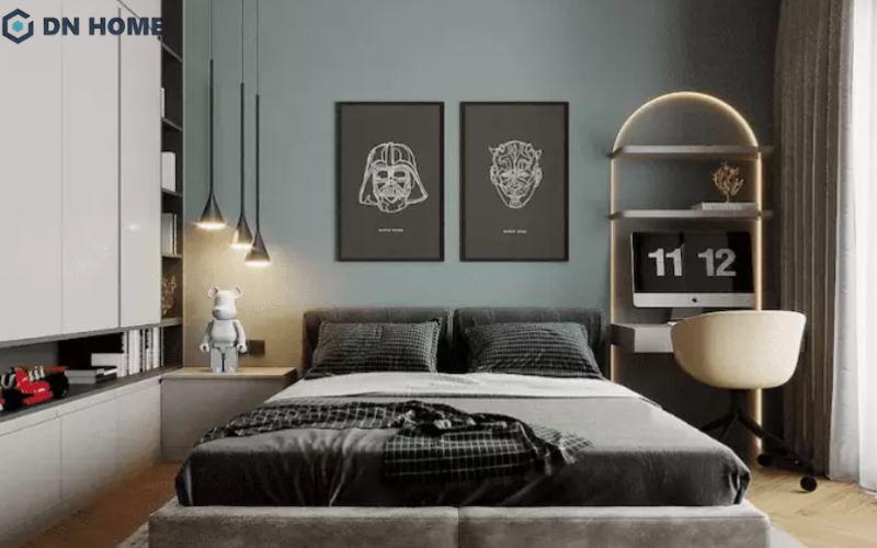Thiết kế phòng ngủ con trai lớn ưu tiên nội thất đơn giản, tạo cảm giác gọn gàng và thoải mái