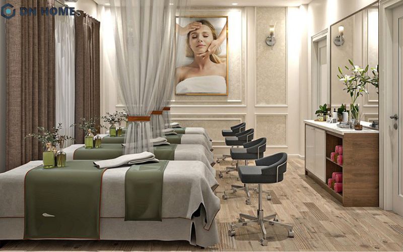 Thiết kế spa nhỏ chuyên nghiệp, khoa học giúp tạo nên không gian thư giãn thoải mái cho khách hàng